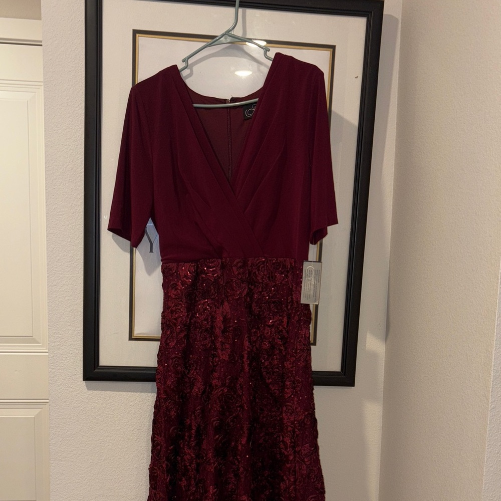 Alex Evenings Deep Red Midi Dress